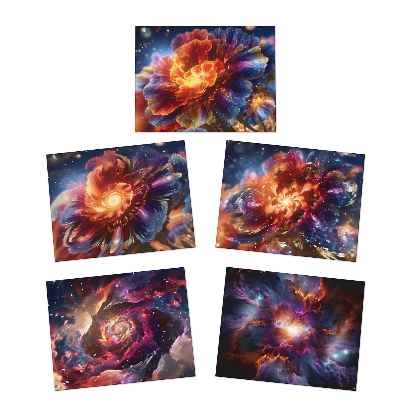 Galactic Flower Greeting Cards (5-Pack)