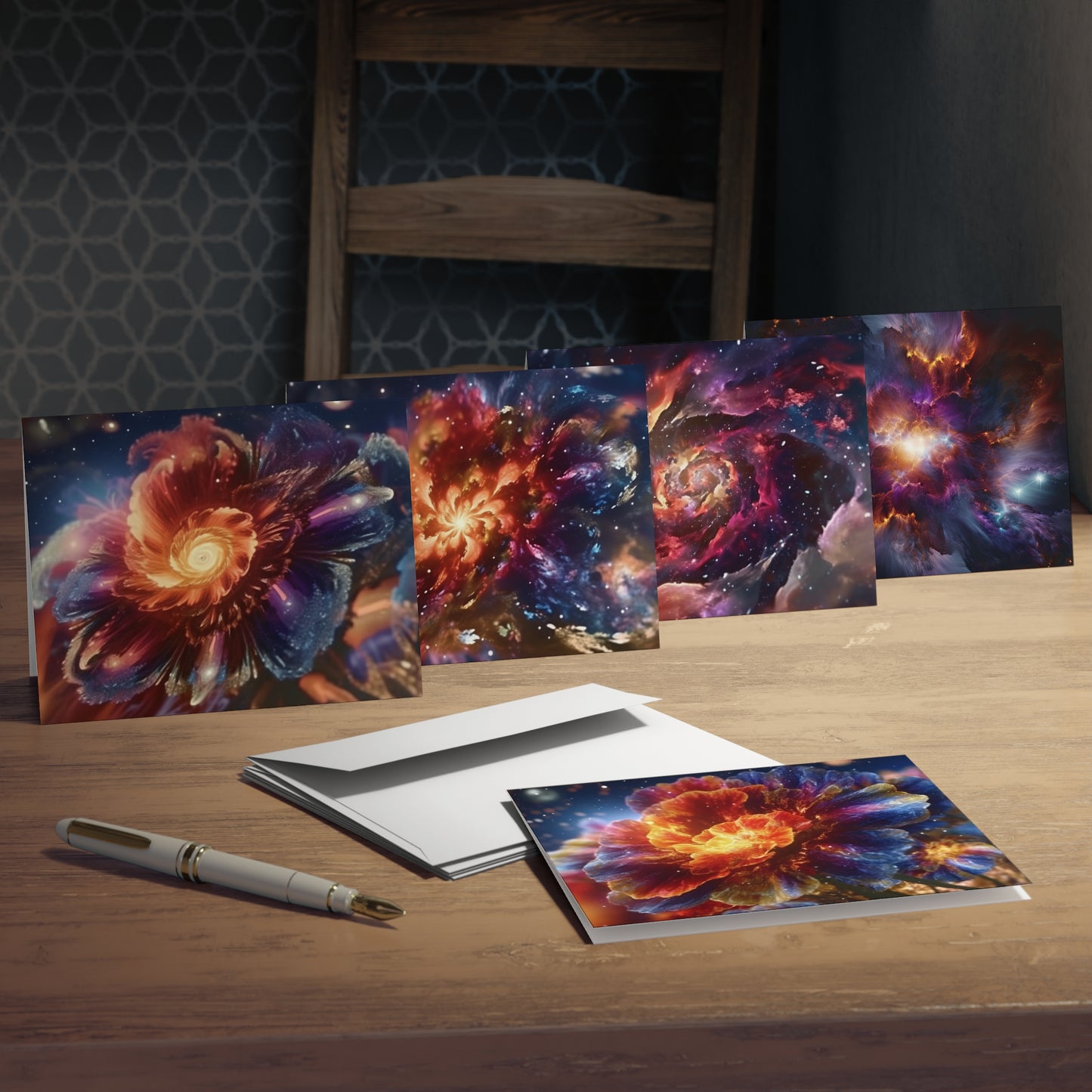 Galactic Flower Greeting Cards (5-Pack)
