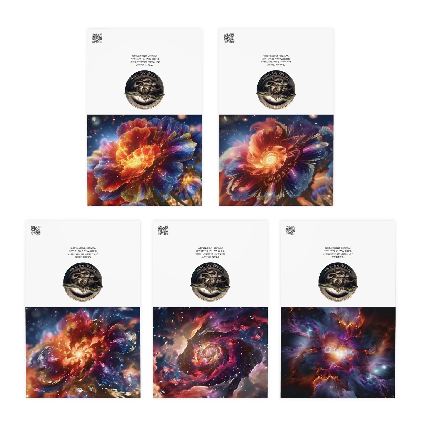 Galactic Flower Greeting Cards (5-Pack)