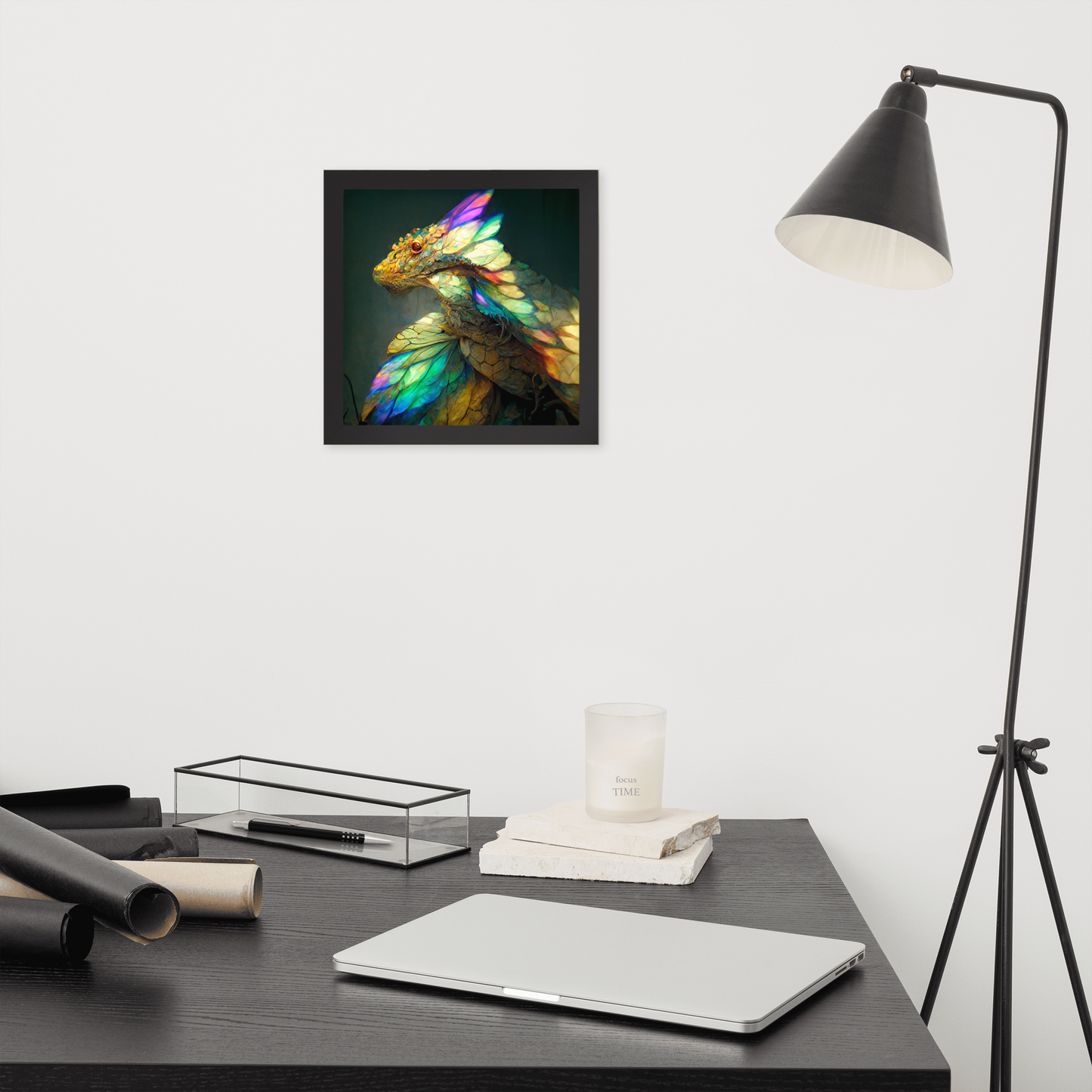 Rainbow Dragon Framed poster