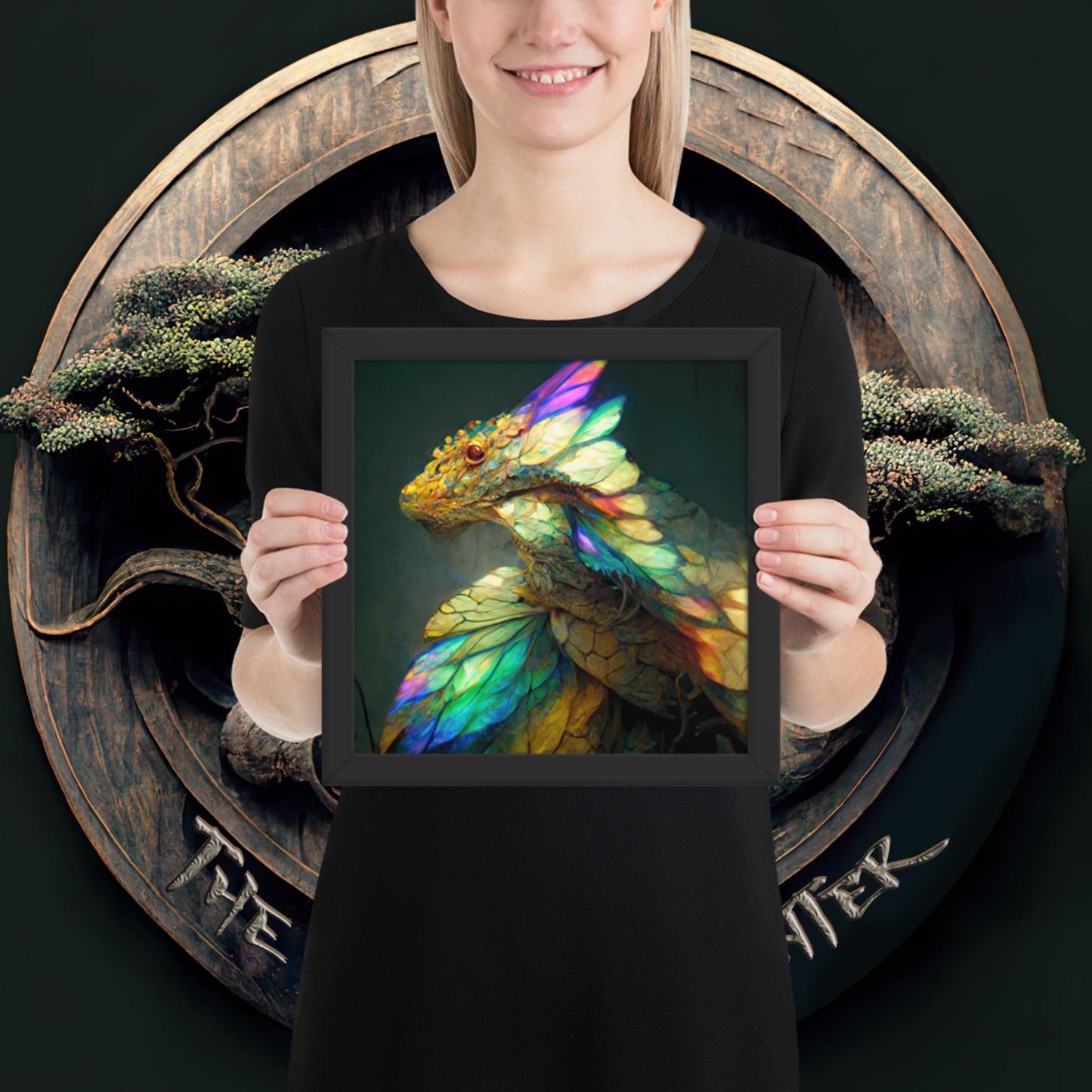 Rainbow Dragon Framed poster