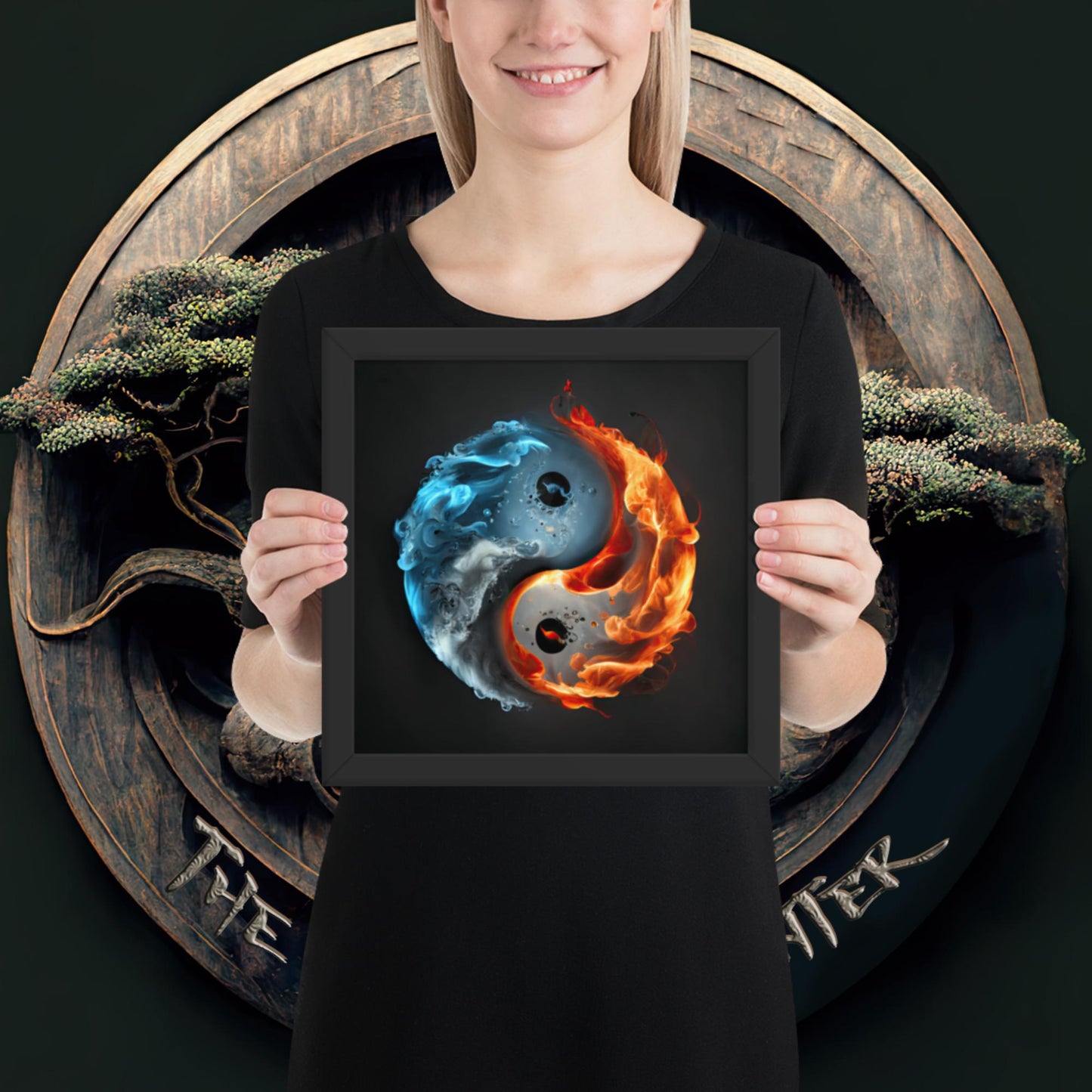 Fire and Water - Yin and Yang Framed poster