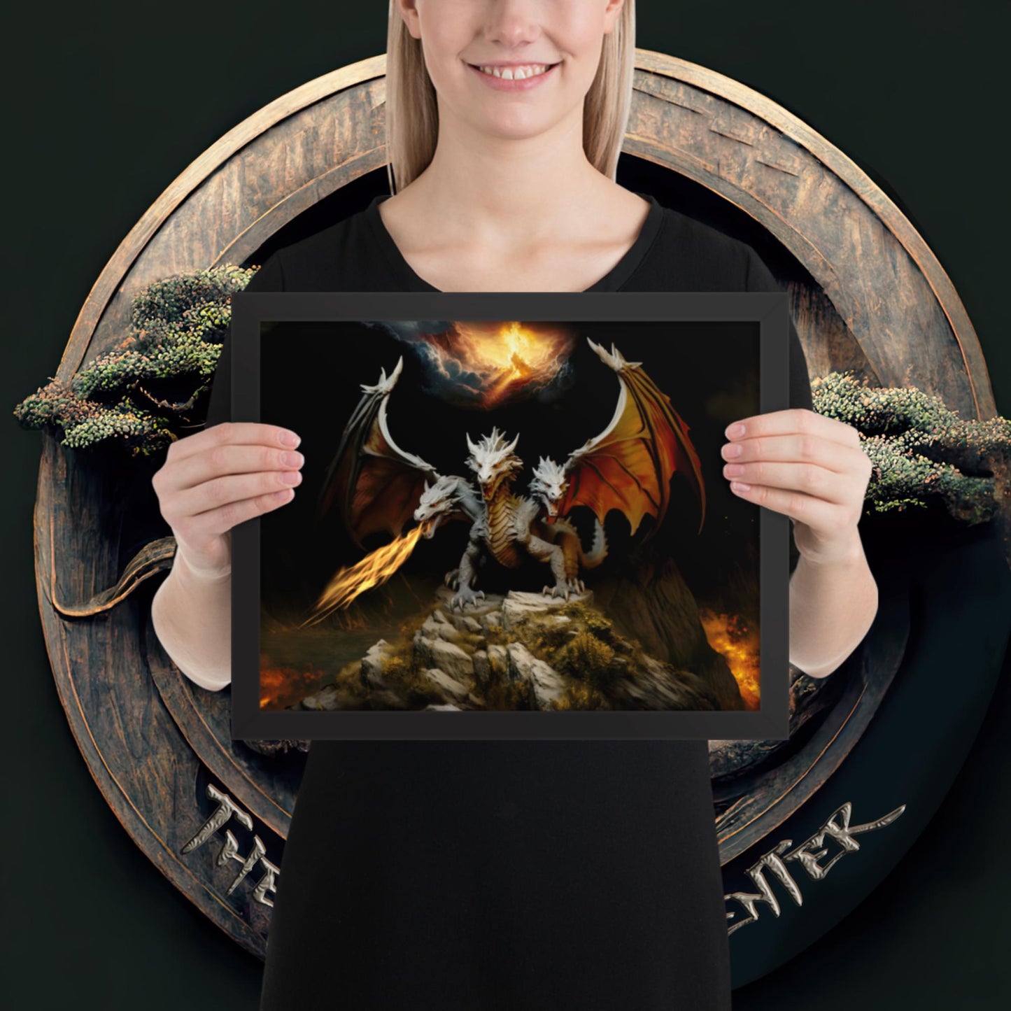 The Three Headed Dragon | Framed poster