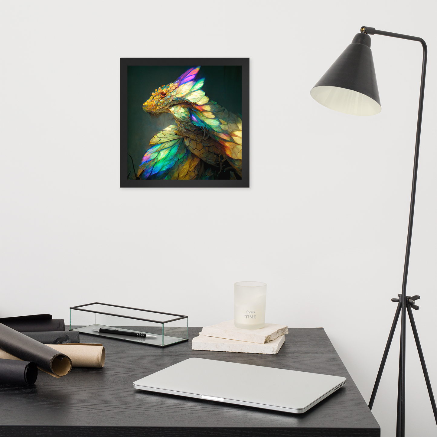 Rainbow Dragon Framed poster