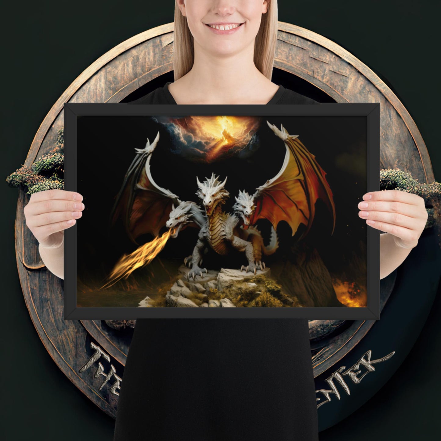 The Three Headed Dragon | Framed poster