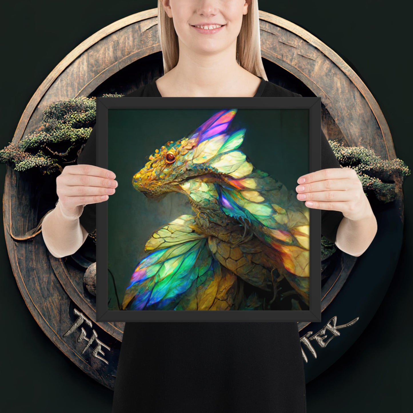 Rainbow Dragon Framed poster