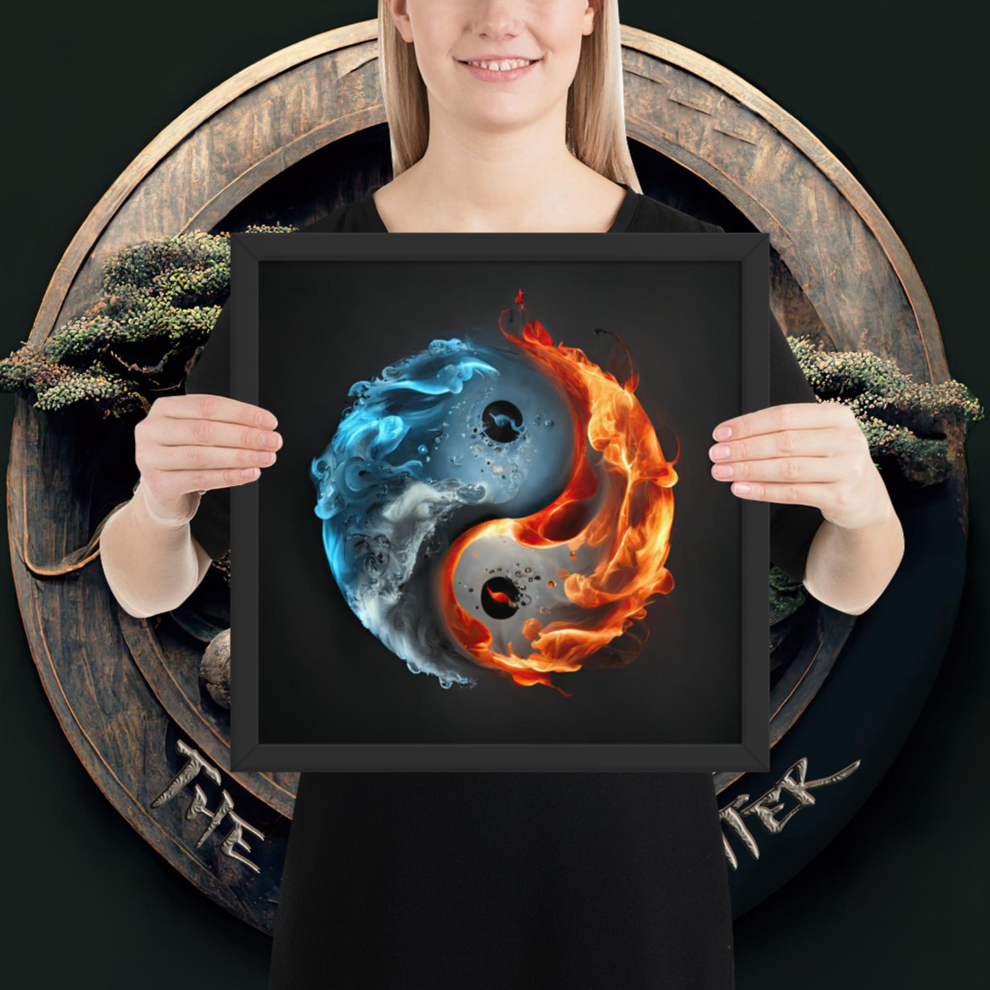 Fire and Water - Yin and Yang Framed poster