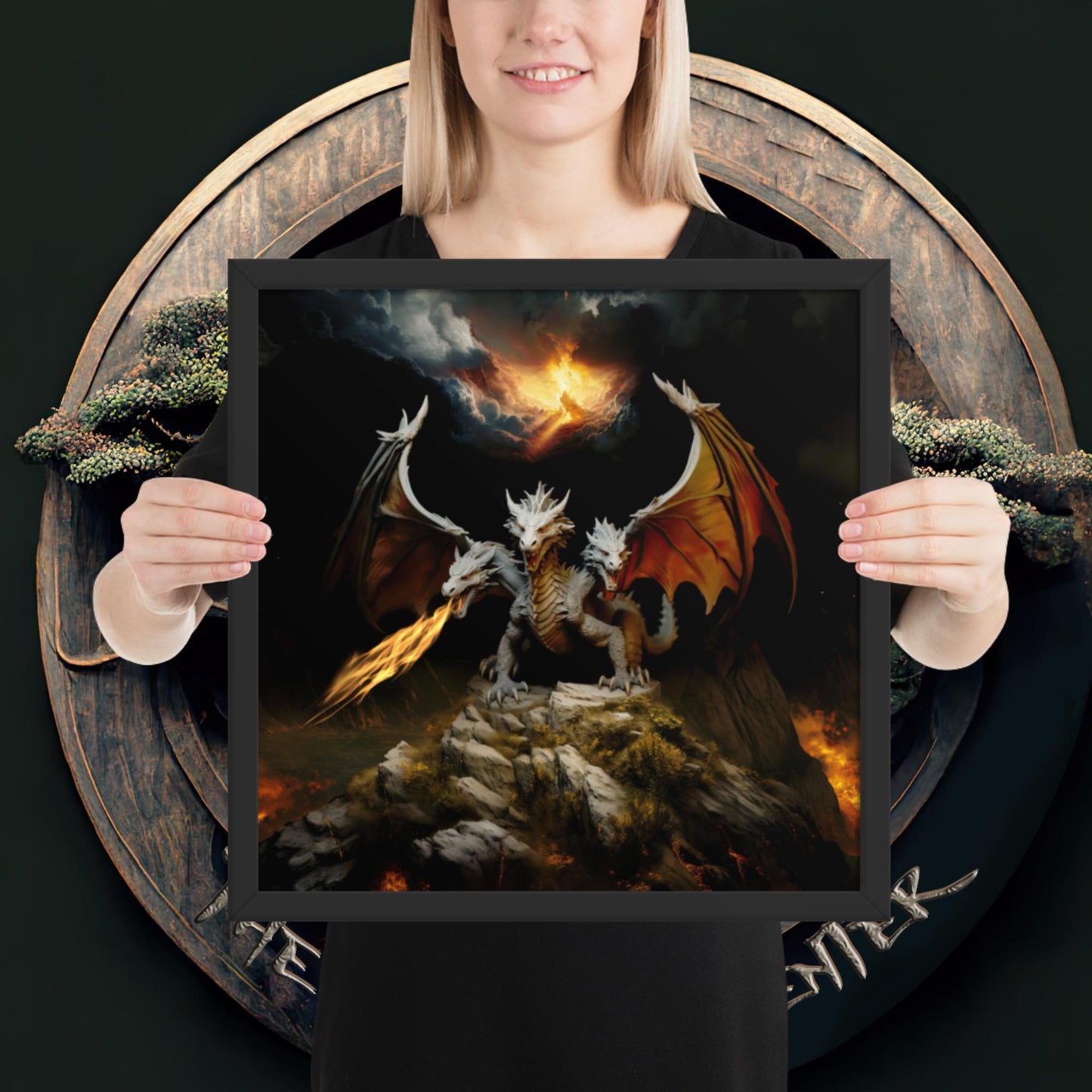 The Three Headed Dragon | Framed poster