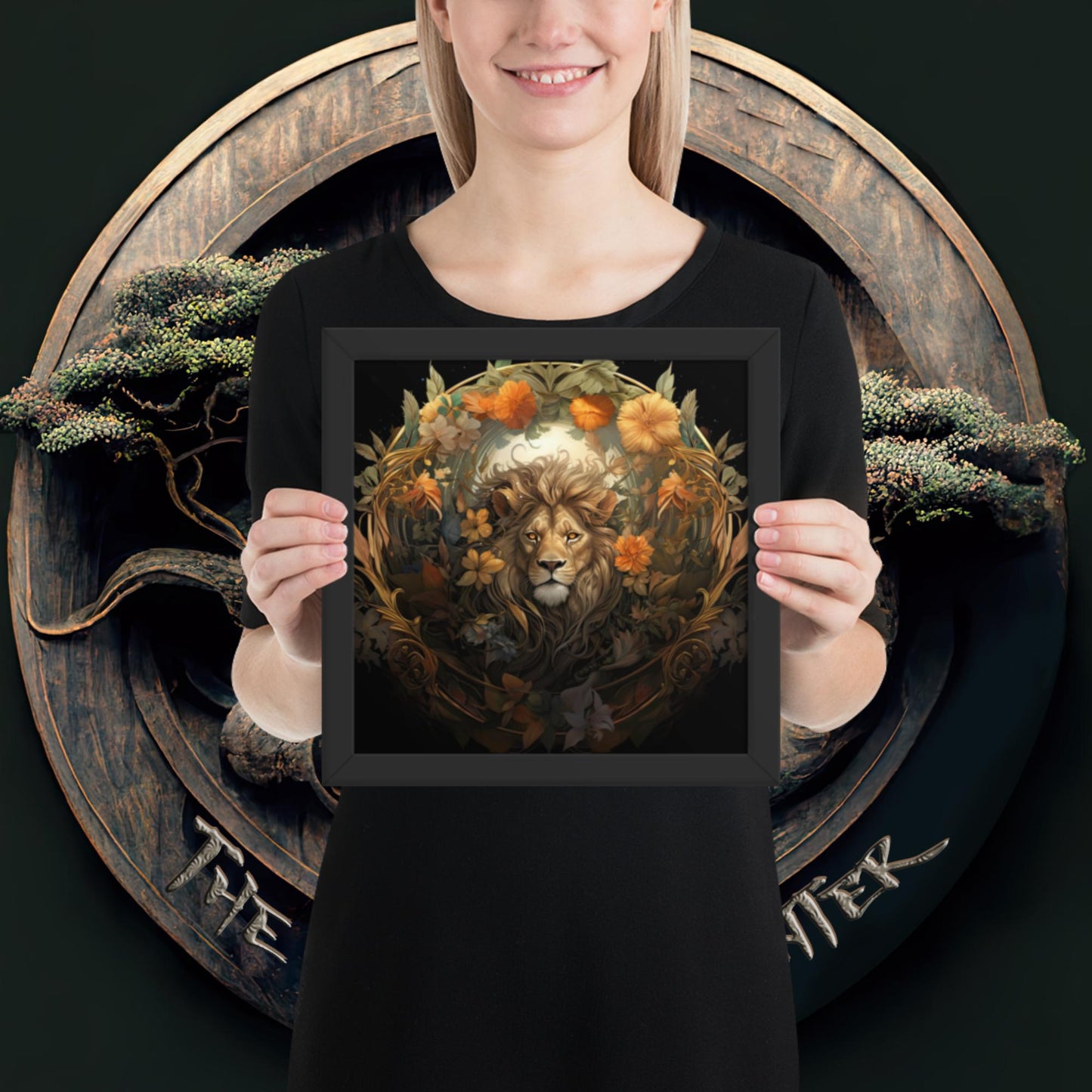 Lion Nouveau Framed poster