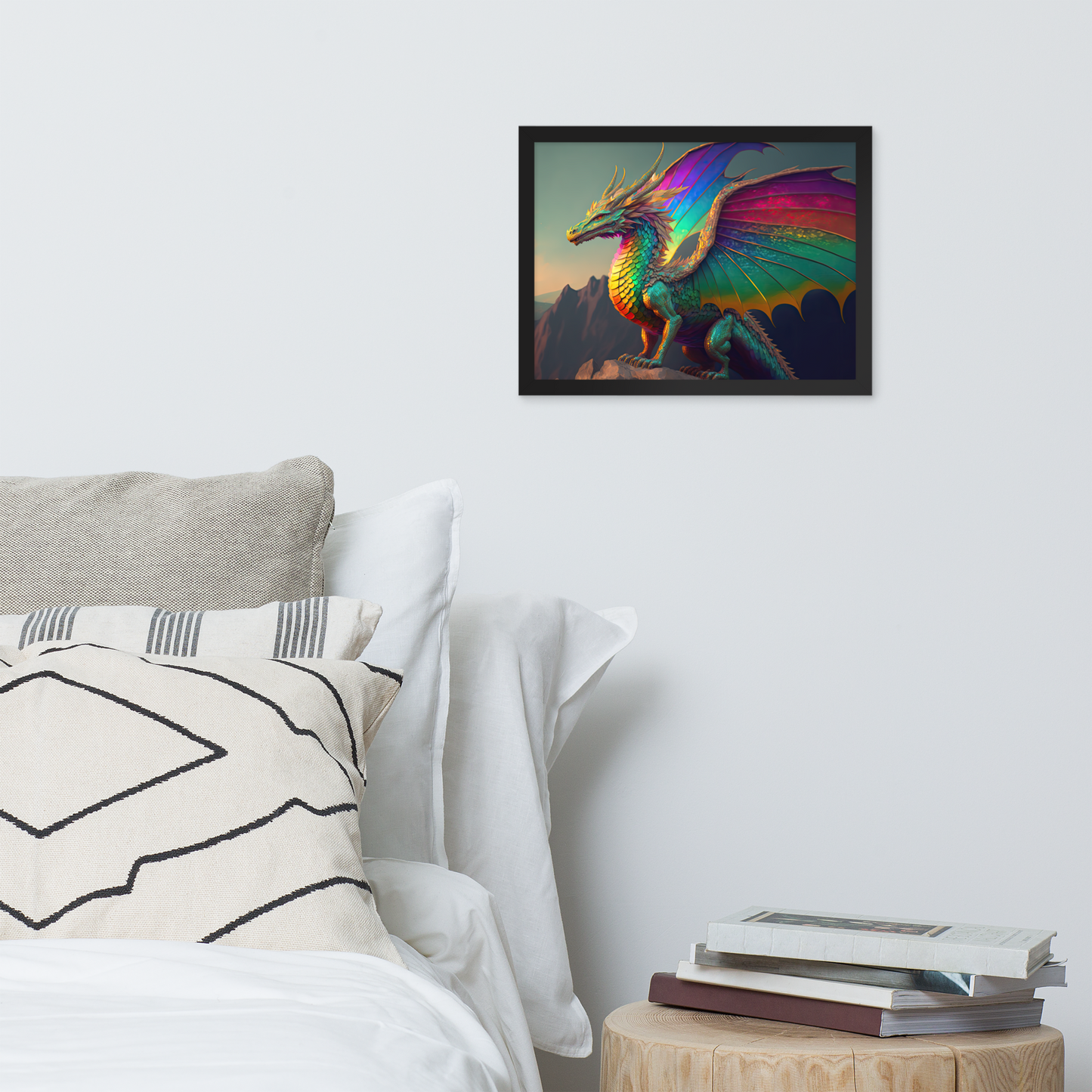 Kalied the Rainbow Dragon Framed Print