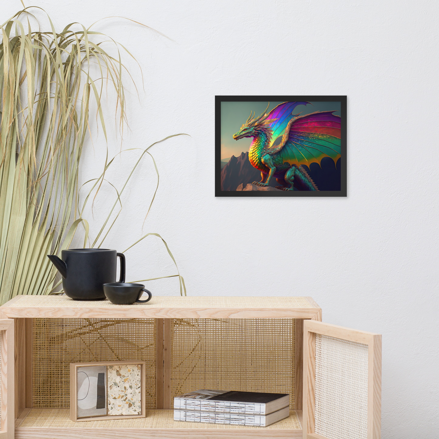 Kalied the Rainbow Dragon Framed Print