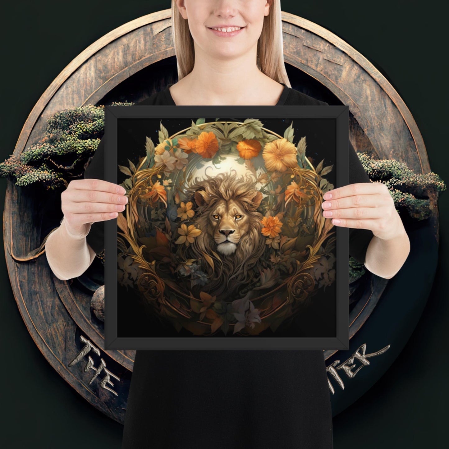 Lion Nouveau Framed poster