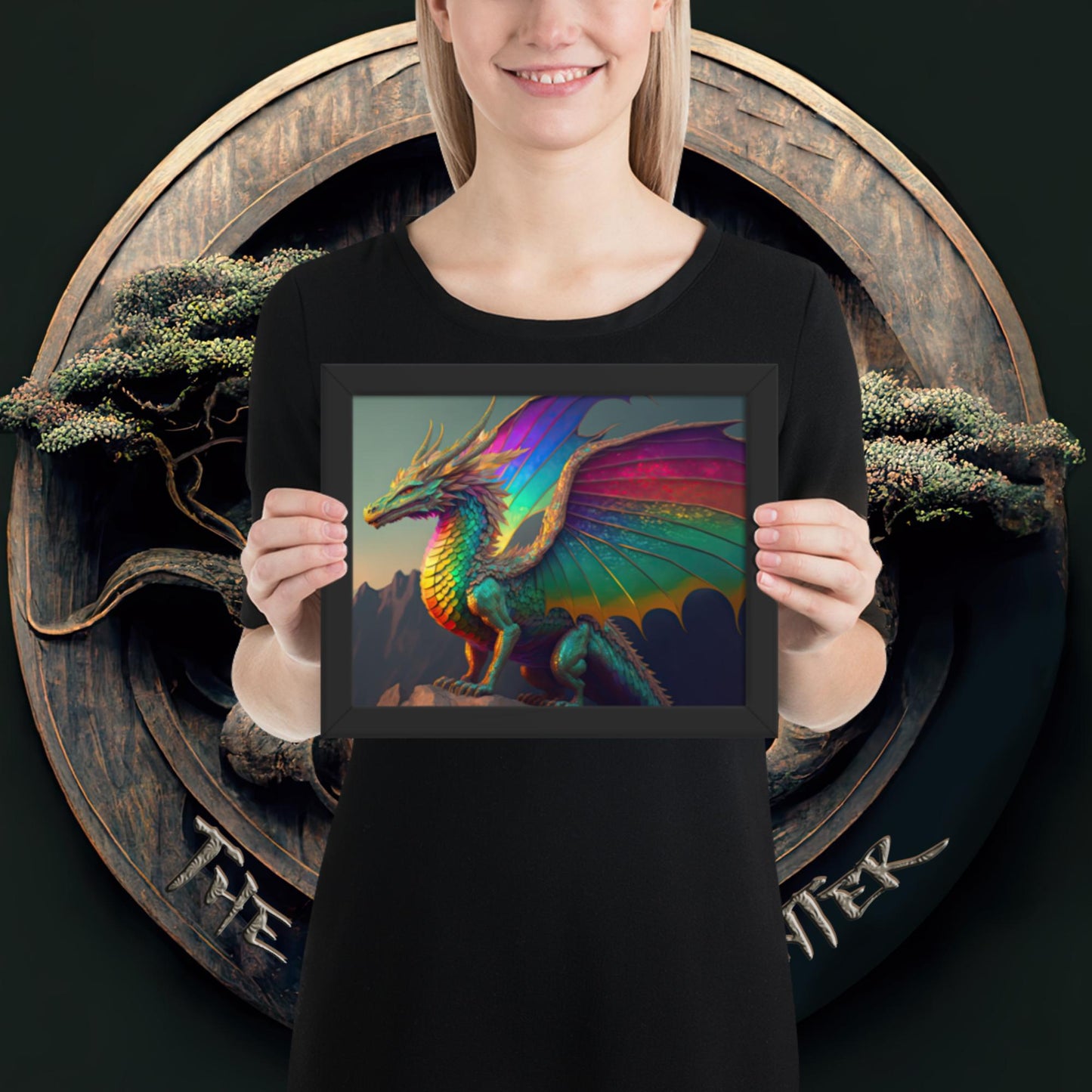 Kalied the Rainbow Dragon Framed Print