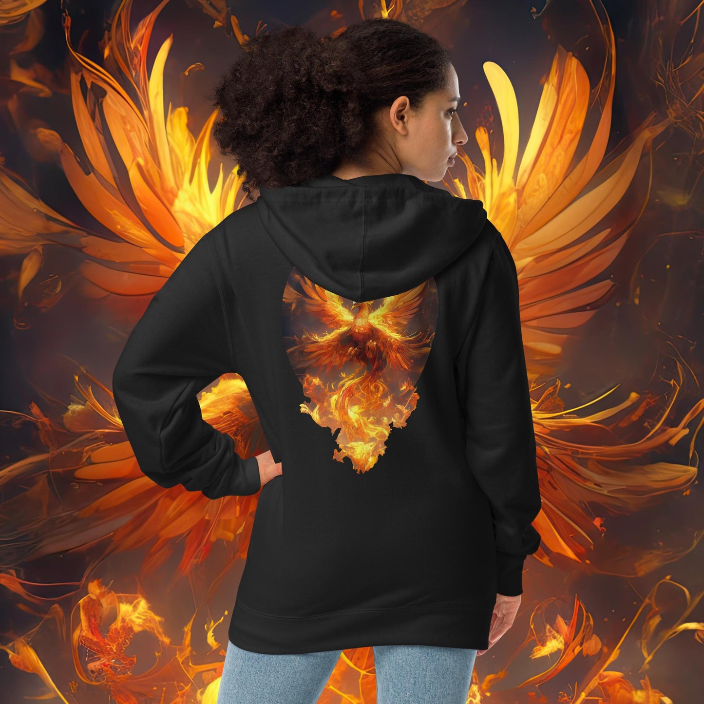 Born from Fire | Phoenix Unisex fleece zip up hoodie