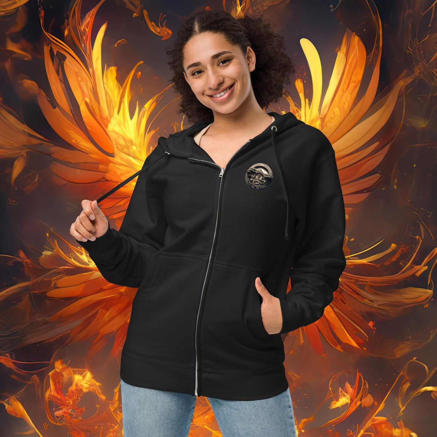 Born from Fire | Phoenix Unisex fleece zip up hoodie