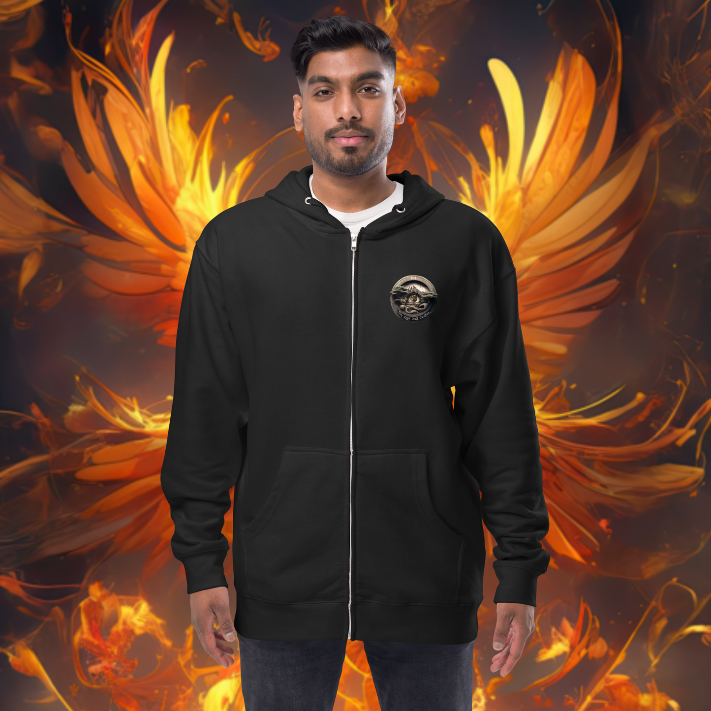 Born from Fire | Phoenix Unisex fleece zip up hoodie